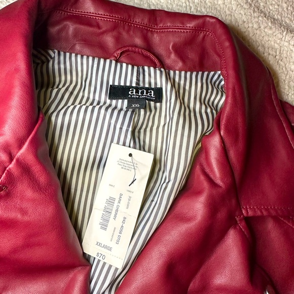 Red Faux Leather Jacket - Picture 2 of 4